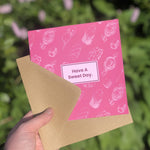 Load image into Gallery viewer, Wish somebody a sweet day with our gorgeous sweet-themed greetings card! Complete with kraft paper envelope and blank inside for your message - each of our cards arrives packed in a sealed compostable bag.  Our delightful range of greetings cards are perfect for all occasions!  Greetings card size is 15cm x 15cm   Check out our other themed-designs in the Scullery section!
