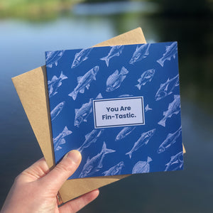 For the Fin-Tastic sole in your life, our fish-friendly greetings card comes complete with a kraft paper envelope and is blank inside for your message - each of our cards arrives packed in a sealed compostable bag.  Our delightful range of greetings cards are perfect for all occasions!  Greetings card size is 15cm x 15cm  Check out our other themed-designs in the Scullery section!