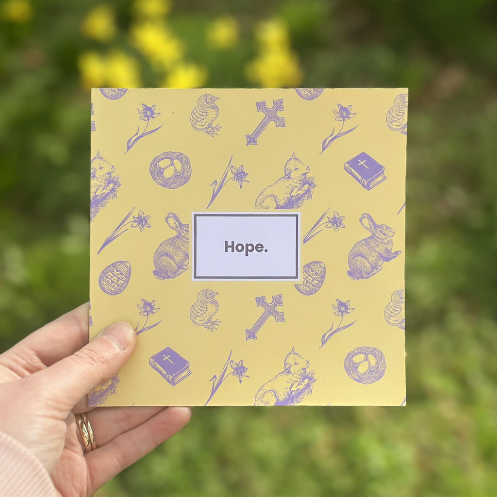 Our 'Hope' greetings card is the perfect reminder of all the hope to come - perfect for Easter, or any time of year you need to offer somebody a lift. Our card comes complete with kraft paper envelope and is blank inside for your message - each of our cards arrives packed in a sealed compostable bag.