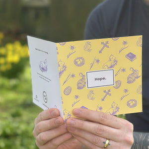 Our 'Hope' greetings card is the perfect reminder of all the hope to come - perfect for Easter, or any time of year you need to offer somebody a lift. Our card comes complete with kraft paper envelope and is blank inside for your message - each of our cards arrives packed in a sealed compostable bag.